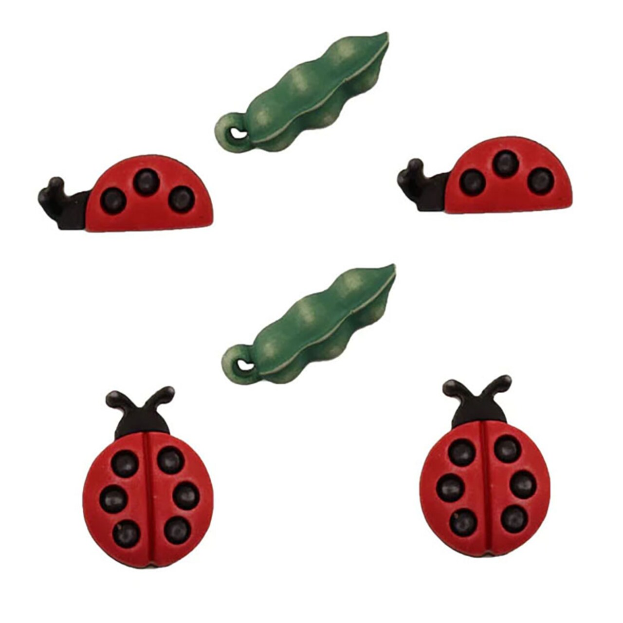 Buttons Galore and More Spring Craft & Sewing Buttons - Ladybugs - 18 Buttons